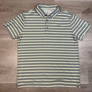 Fabletics Shirt Mens Size M Polo Golf‎ Stripe Stretch Performance